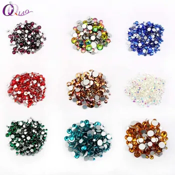 

17 Colors 1000pcs/bag Mix Sizes SS3-SS30 Nail Art Rhinestones Flat Back Glass Non Hotfix For Nails Decoration