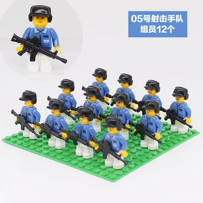 Миниатюрный игрушечный пистолет, Военная серия, вставные строительные блоки, сборное оружие солдата полка, Взрывобезопасное полицейское оружие, подарок - Цвет: 12