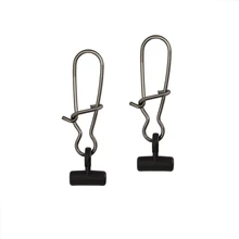 100 шт/партия черная сталь рыболовная хорошая защелка с пластиковой головкой трубка Карп Рыболовный Поворотный соединитель аксессуары