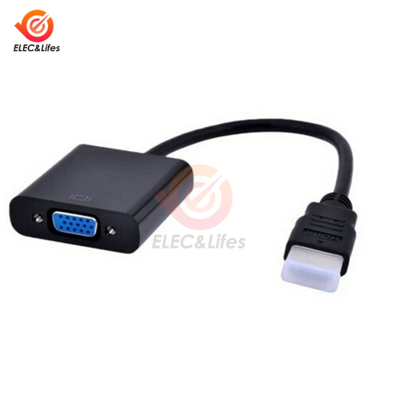Высококачественный адаптер hdmi-vga штекер в конвертер с разъемом адаптер 1080P цифровой аналоговый видео аудио кабель для ПК ноутбука планшета