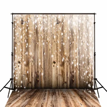 

Bokeh Shabby Brown photo backdrop Vinyl cloth High quality Computer printed Wooden Backgrounds