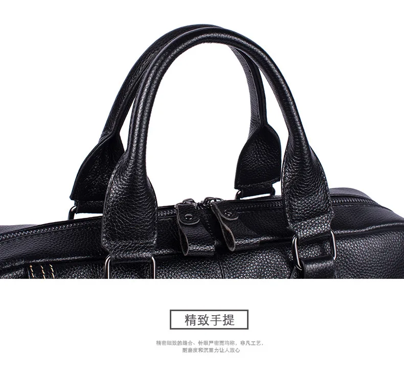 DOYUTIG Мода Для мужчин черный из натуральной кожи Бизнес портфели 14 дюйм(ов) ноутбук сумка мужской кожа коровы Сумка для ноутбука G123