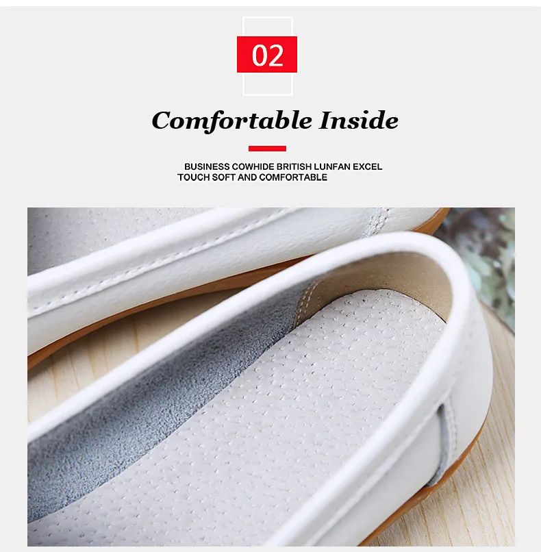 Women Ballet Flats Shoes Genuine Leather Loafers Shoes Woman Slip-on Flats Ladies Shoes Heels Creepers moccasins (4)
