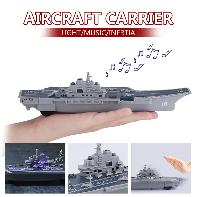 Aircraft Carrier Toy Plastic Cultivate Interest Collection Decoration Grey Indoor Military Model Gift Kids Desk