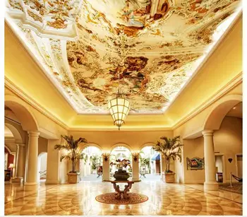 

3d wallpaper 3d ceiling wallpaper European-style garden of Eden hand-painted three-dimensional painting ceiling murals wallpaper