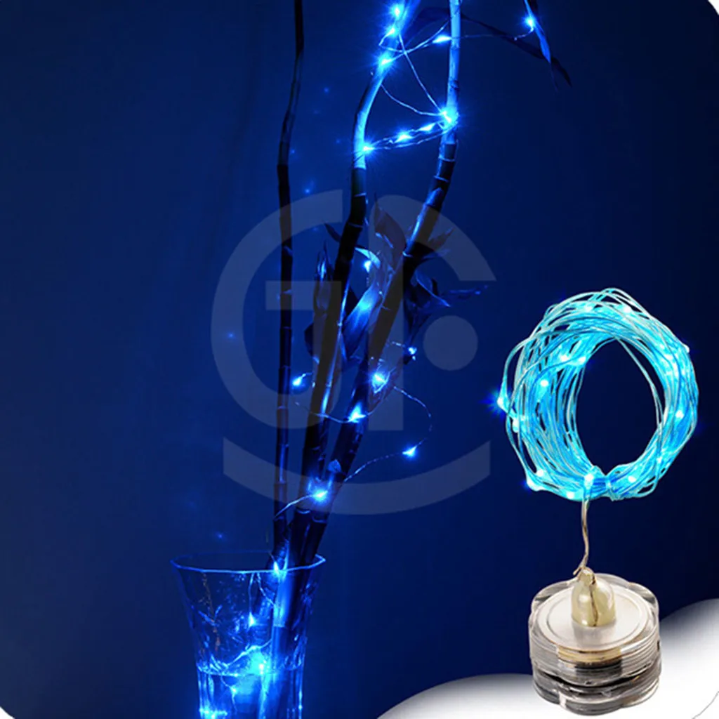 

2m 20 LED Submersible Waterproof Fairy Light Copper Wire String Lights Base Lamp Creative decorative table lamp bedside lamp