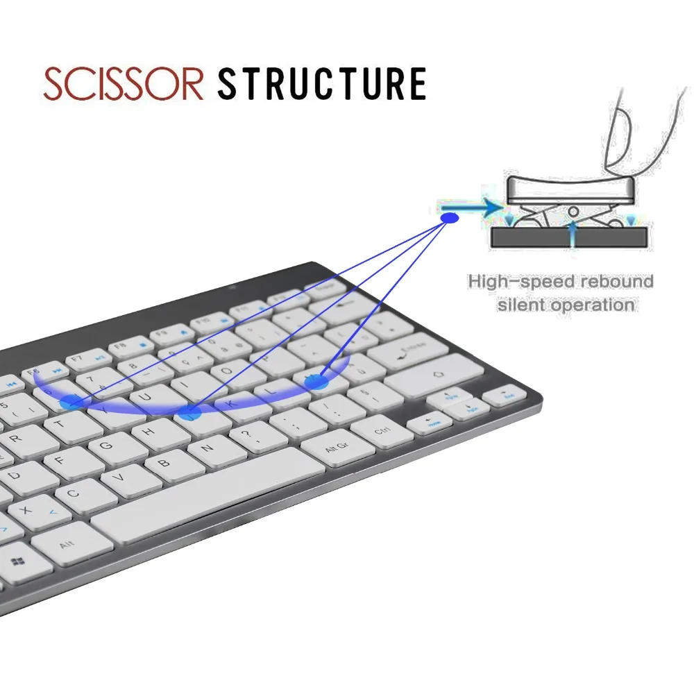 Zienstar AZERTY, ультра тонкая беспроводная клавиатура на французском языке 2,4G для Macbook/PC компьютера/ноутбука/Smart tv с usb-приемником