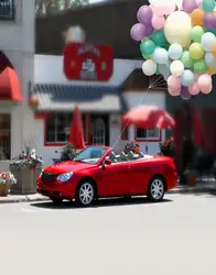 Красный воздушный шар в форме автомобиля фотографии фонов фото реквизит студия фон 5x7ft