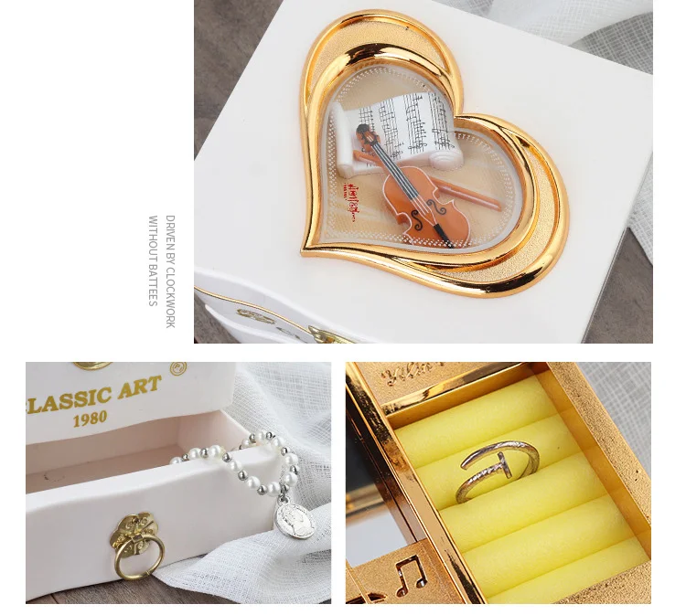 Caja de música con tema clásico de Ballet rotativo Castillo en el cielo, reloj y caja de joyería chica mano manivela AGENCIA DE MÚSICA regalo