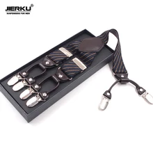 JIERKU подтяжки для женщин человека подтяжки 6 зажимы Suspensorio модные эластичные брюки ремень отец/муж подарок 3,5*120 см JK6C03