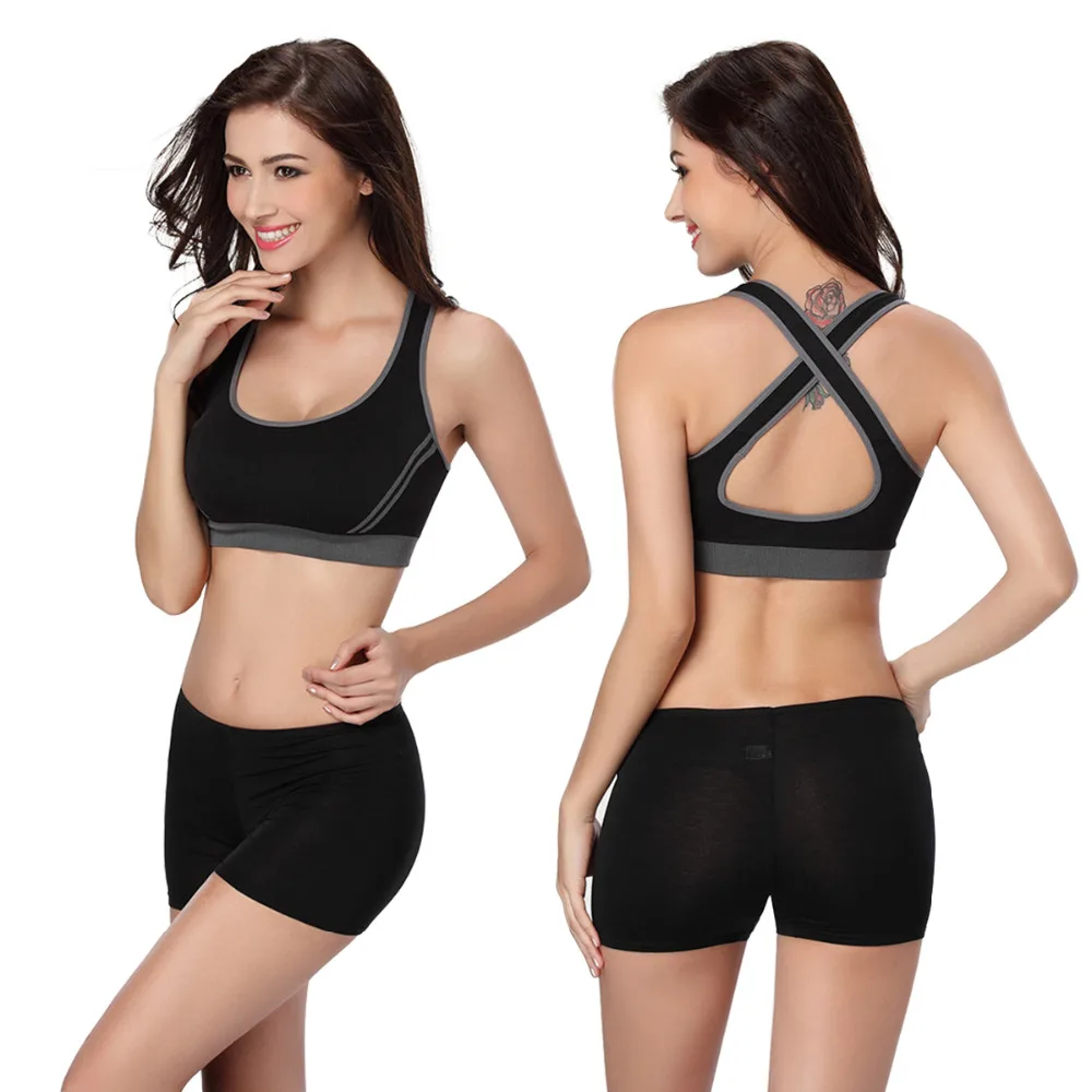

Push Up Women Sport Sports Bra Top For Fitness Yoga Cross Strap Womens Gym Running Padded Tank Athletic Vest Underwear