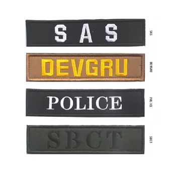 

10pcs/lot 3D embroidery patches GSG-9/SECURITY/ALFA/POLICE/U.S.SOCOM/DEVGRU/SAS patches army fans patches Foreign long Badges