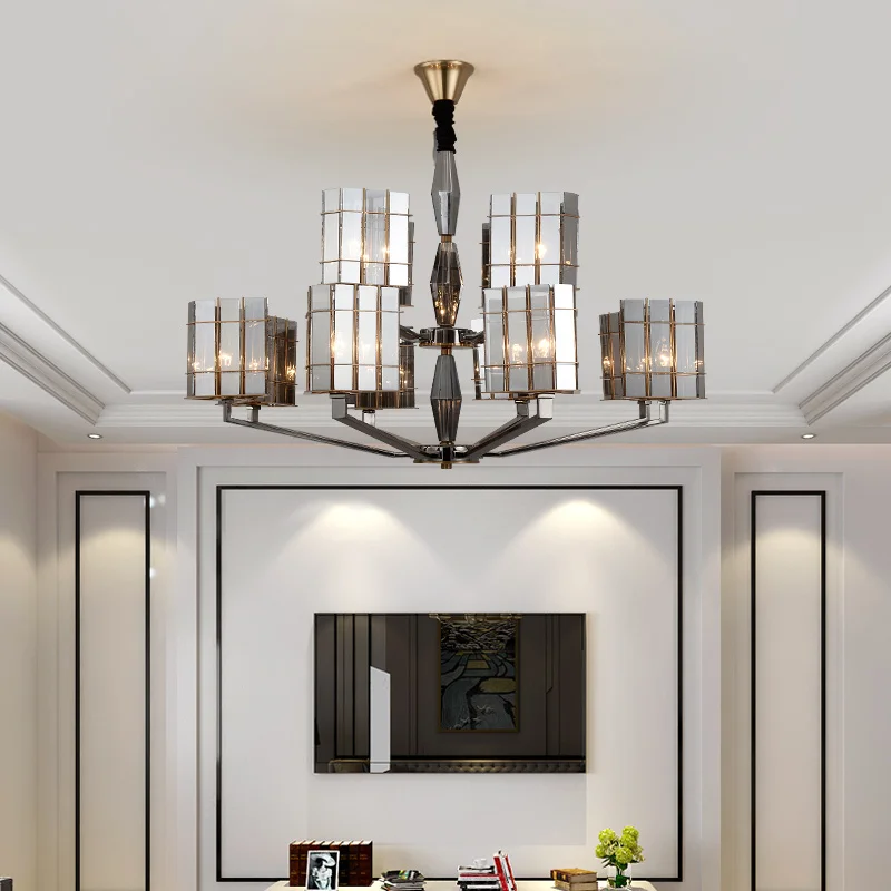 

Crystal LED Chandelier Modern Lighting Living Room Chandeliers Bedroom Ceiling Luminaire Silver Chrome White Luster