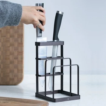 

Iron Knife Rack Multi-function Cutting Board Tool Holder Kitchen Organizer
