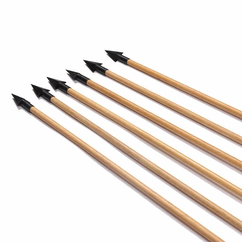 Tiro com Arco de Madeira Setas com Broadheads Real para Adulto Pena Tradicional Arco Recurvo Longbow Caça Tiro Esportes 12 Pçs Aço 9 setas com broadheads aço pena real para