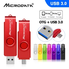 USB 3,0 Вращающийся 2 в 1 OTG USB флеш-накопитель 128 Гб 64 ГБ 32 ГБ 16 ГБ высокоскоростной флеш-накопитель Android Memory stick