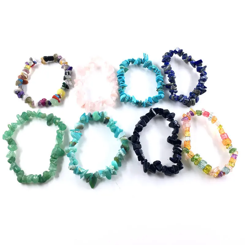 

Irregular Natural Stone Bracelet Men Beads Strand Gravel Charms Coral Crystal Quartz Chic Stretch Elastic Bracelets Bangle Women