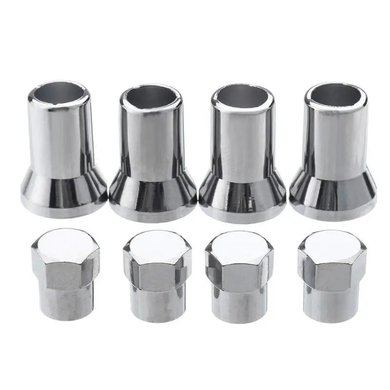 

4pcs TR413 Chrome Car Truck Tire Wheel Tyre Valve Stem Hex Caps w/ Sleeves