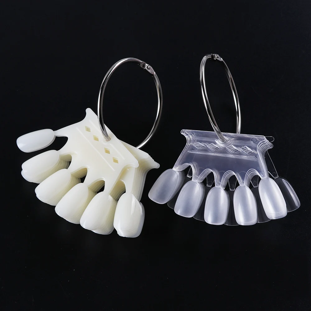 

10pcs/set Crown Shape Nail Art Tips Display Plastic Polish Swatch Natural/Clear/White/Black Board False Nail Tips Manicure Tools