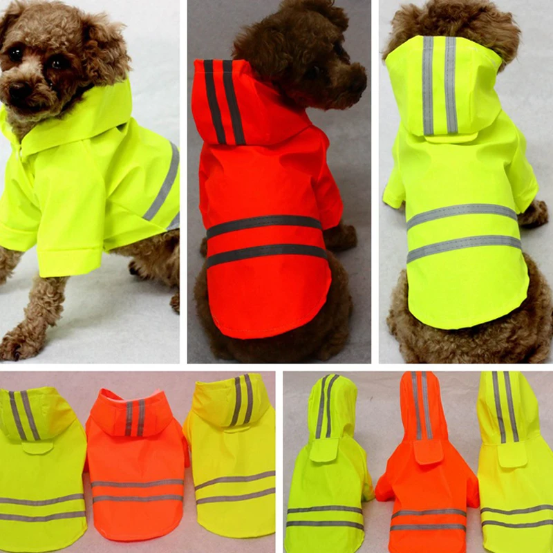 Светоотражающая полоса защита от дождя для домашних собачек пальто одежда Собака Щенок повседневные собачьи плащи водонепроницаемая куртка Костюмы для маленьких собак DOGGYZSTYLE