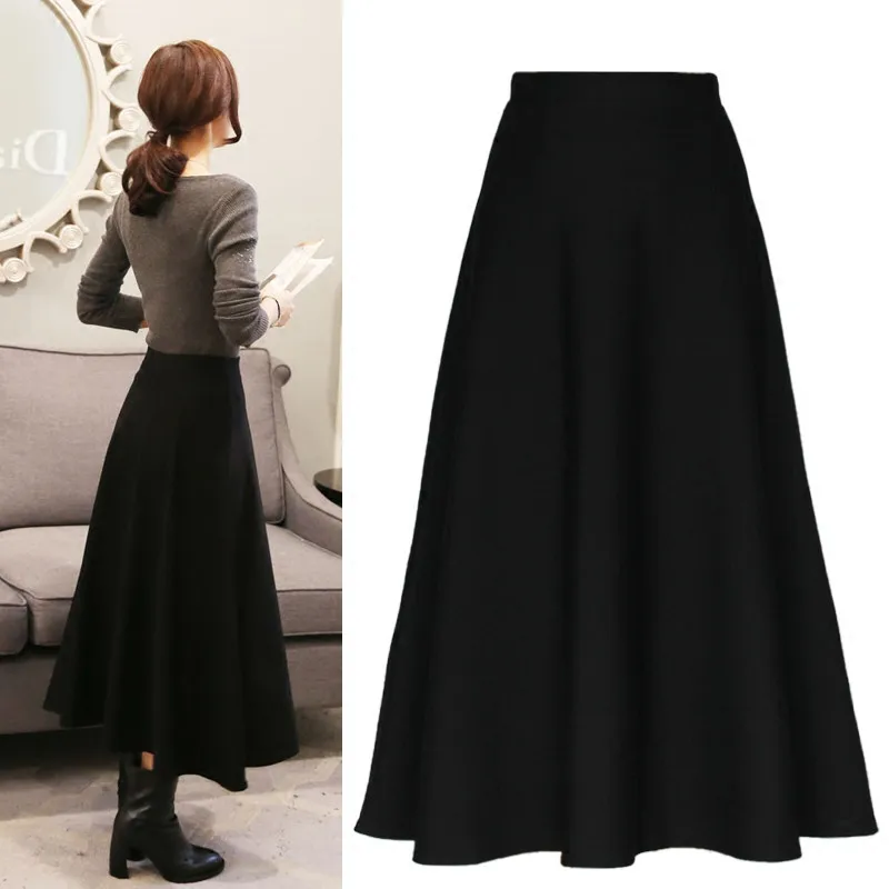 Aliexpress.com : Buy Winter Womens Maxi Empire Skirt Ankle Length Long ...