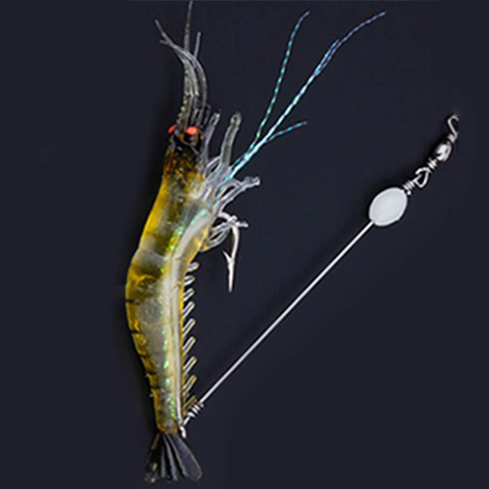 

Shrimp Fishing Lure silicone Simulation Shrimp Soft Fishing Lure Bait Full Luminous Yellow Red Transparent