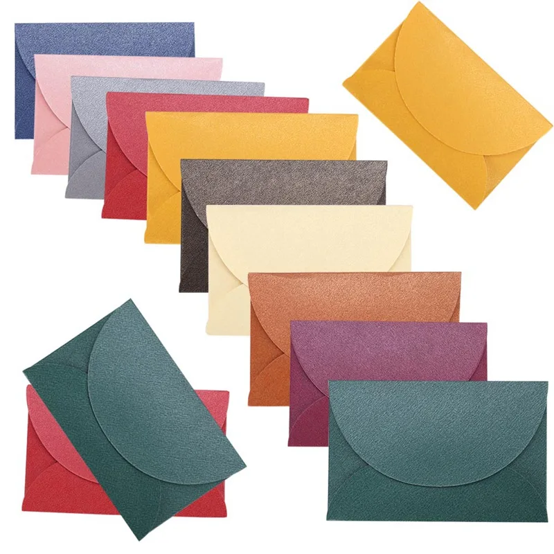 

10pcs/lot Handmade Mini Envelopes Vintage Colored Pearl Paper Envelope Wedding Invitation Envelope Christmas Gift Envelope