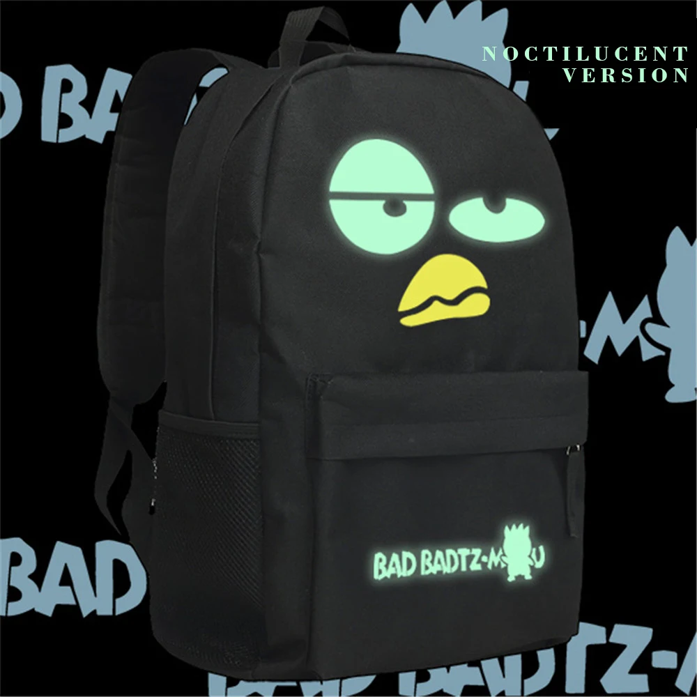 

Zshop BAD BADTZ MARU Backpack Luminous Cute XO Penguine School Bag for Teenage Boys Girls Cartoon Children Daypack