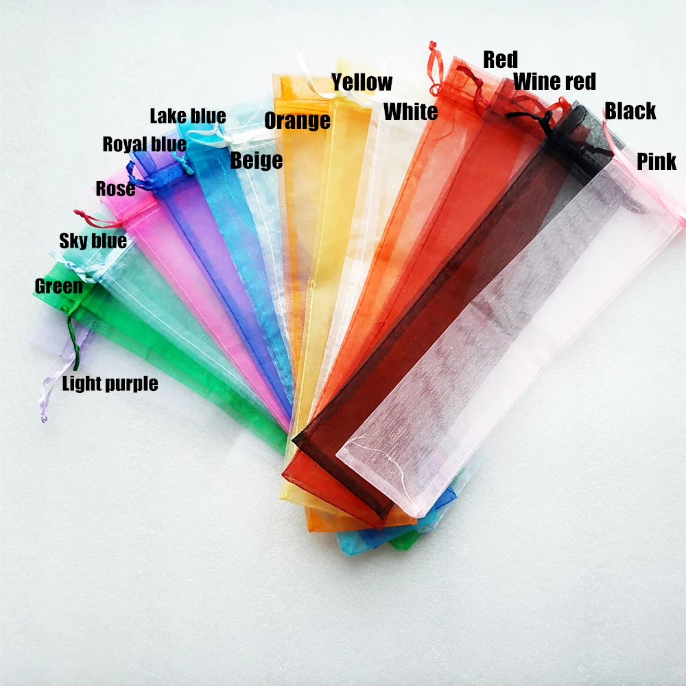 Цветные бумажные и шелковые свадебные веера сумки из органзы 100 шт для упаковки
