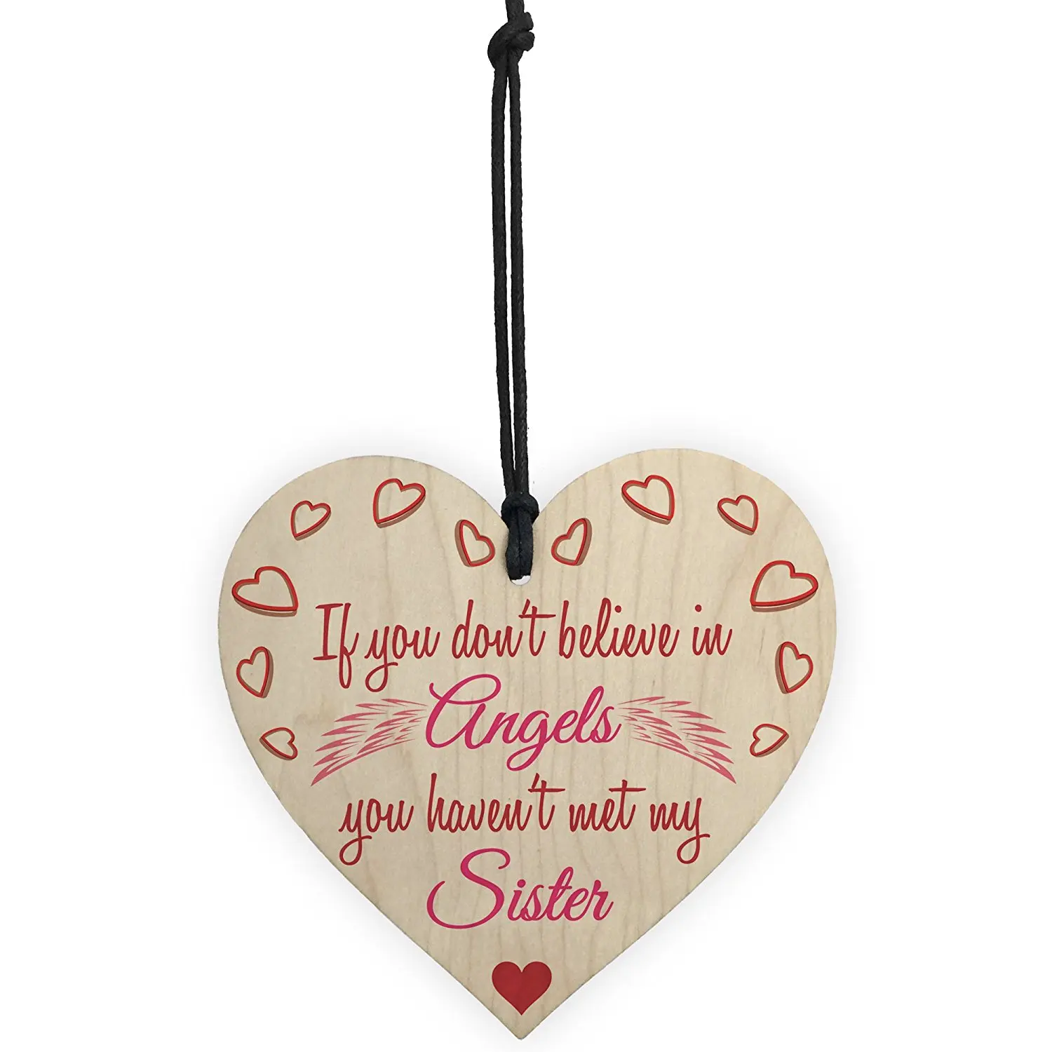 

Practical Boutique My Sister An Angel Wooden Hanging Heart Cute Love Heart Plaque Gift Sign