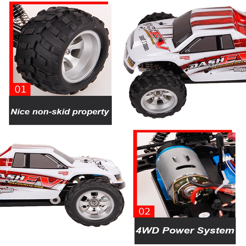 Wltoys A979 B Радиоуправляемый автомобиль 1:18 2 4G 4WD 70 км/ч пульт дистанционного