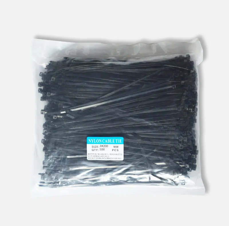 500 шт. 4*200 мм нейлоновые кабельные стяжки национальный стандарт кабель для хранения, фиксированный, жесткий белый черный самоблокирующиеся Нейлоновые кабельные стяжки