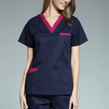 Новое поступление женские медицинские Равномерное Скраб стоматологическая клиника салон красоты рабочей одежды топ с короткими рукавами форма