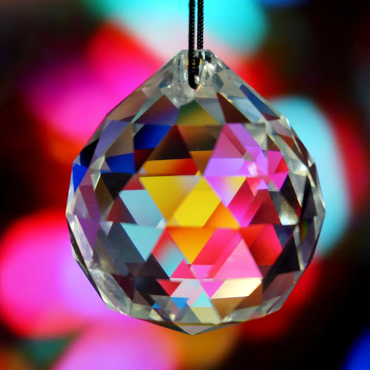10pcs Crystal Glass Lamp Chandelier Prisms Party Decor Hanging Drop Pendant 40mm