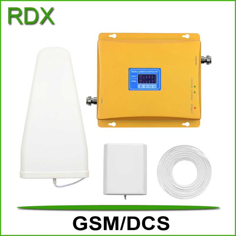 

New lcd display dual band gsm 4g booster for mobile phone gsm900 4g dcs1800 cellular repeater with indoor panel antenna on sale