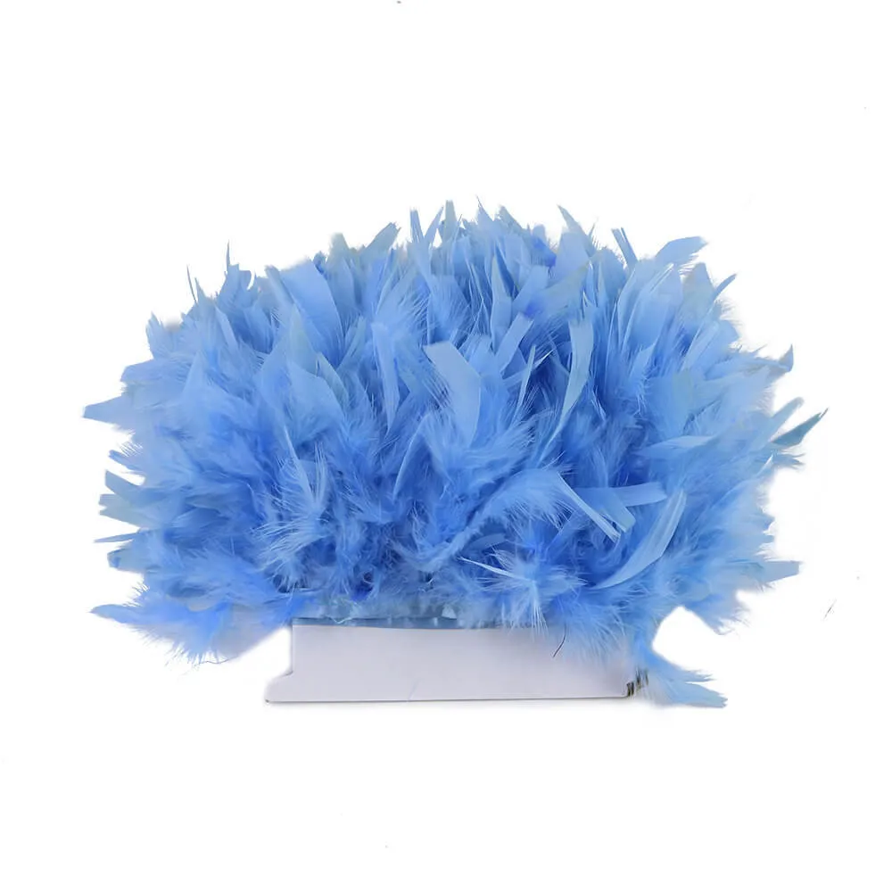 1M Dyed Leather Pink Turkey Feather Fringe Trim 6-8inches Chandelle Marabou Feather Trimming Skirt Dress Decoration SD62 (8)
