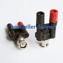 1 Stücke bnc-stecker auf zwei dual 4mm Banana binding post jack stecker Adapter 1M2F