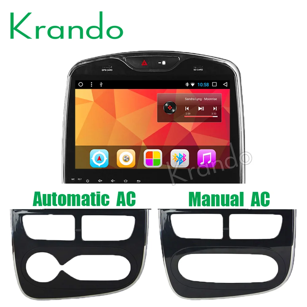 Clearance Krando Android 8.0" Full touch Big screen car radio multimedia for Renault Clio 2013-2018 GPS navigation player GPS BT wifi 1