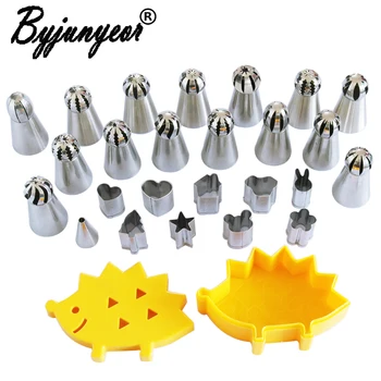

Stainless Steel Cookie Fruit Cutters+Russian Icing Piping Nozzles Pastry Tips Cupcake Decorating Tools CS132 CS133 CS134