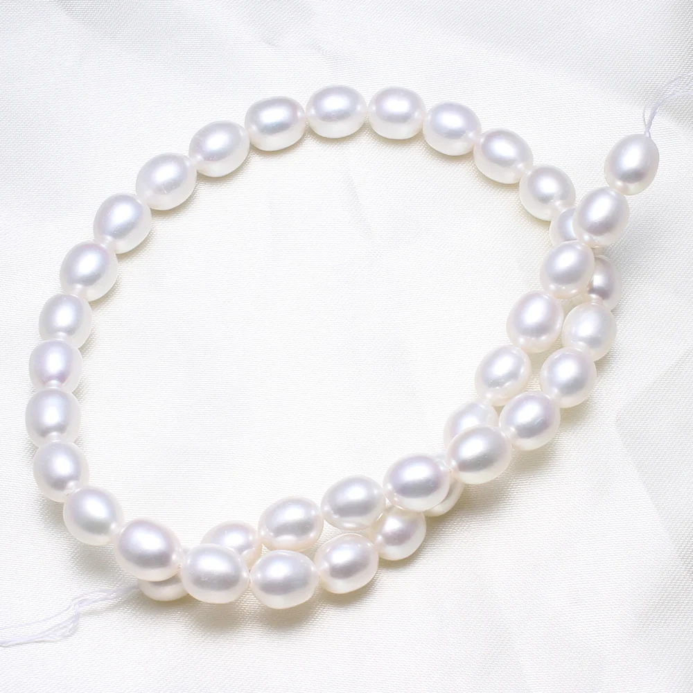 

YYW Rice Cultured Freshwater Pearl Beads Trendy Fashion Jewelry natural white 9-10mm Sold Per Approx 15.5 Inch Strand