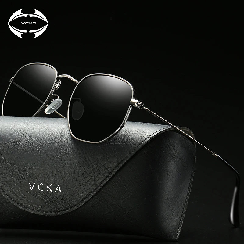 VCKA, винтажные, брендовые, дизайнерские, шестиугольные солнцезащитные очки, для женщин и мужчин, Ретро стиль, для вождения, поляризационные, солнцезащитные очки, для женщин и мужчин, oculos de sol, UV400