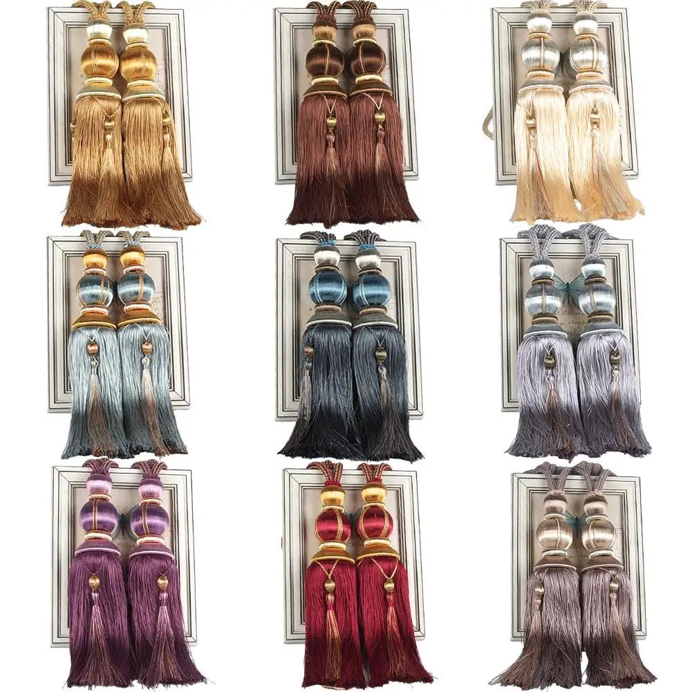 

1 pair Rope Curtain Tiebacks Hanging Tassel Tiebacks For Curtain Accessories Pearls Ball Beaded Tassel Hanging Ball 40