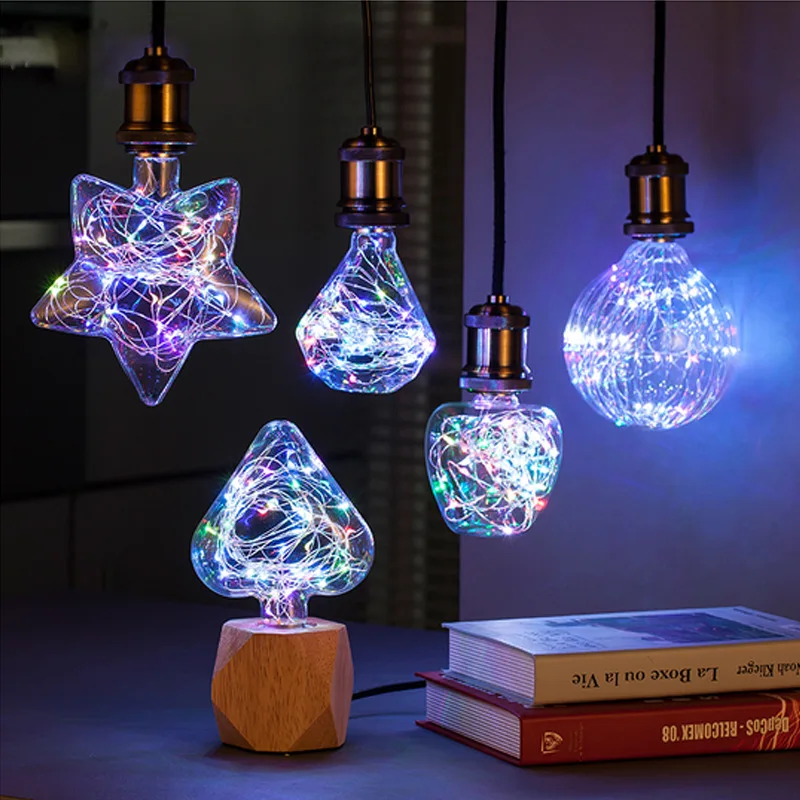

LED sky star lamp, bar decoration lamp, copper wire, seven color, flash creative bulb.