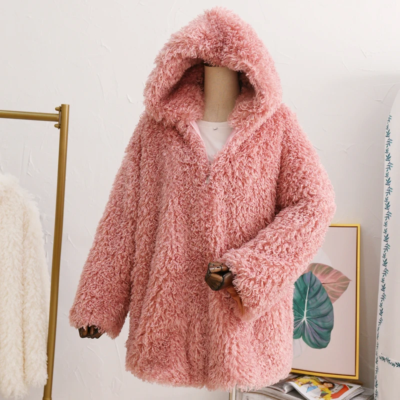 Oversized Hooded Fake Fur Jacket Women Fluffy Shaggy Zipper Faux Fur Coat Women Winter 2018 Thicken Warm Jackets Furry Overcoat Oversized Hooded Fake Fur Jacket Women Fluffy Shaggy Zipper Faux Fur Coat Women Winter 2018 Thicken Warm Jackets Furry Overcoat