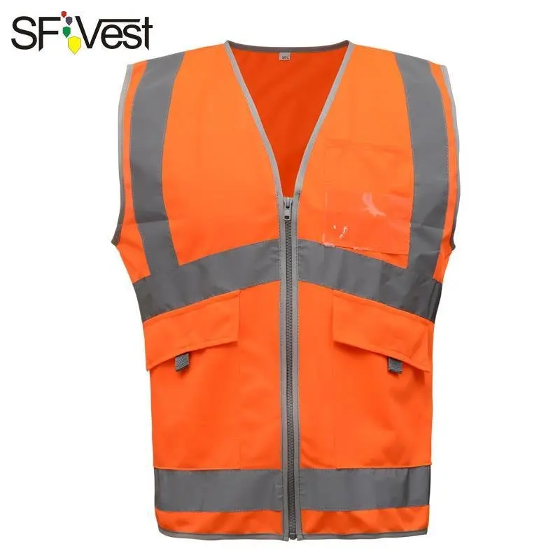 SFvest New Arrival hi vis orange /yellow safety reflective vest mesh reflective vest breathable logo printing free shipping