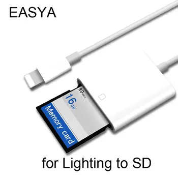 

EASYA OTG Card Reader for Lightning to SD TF Camera Card Readers Adapter for iPhone iPod Apple Memory Cards Use No APP Need