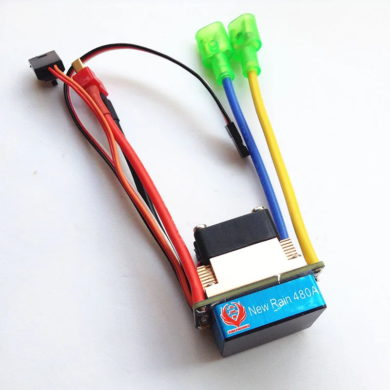 

1PC 480A Brushed ESC Two-way Bidirectional Air-cooled ESC 2-4S Waterproof ESC Speed Controller for RC Boats 550/775 Motors