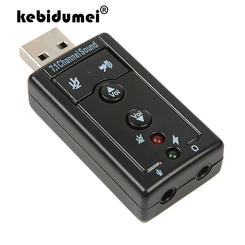 Kebidumei новая USB 2 0 7 1 канальная внешняя звуковая карта 3 5 m Jack аудио адаптер для Mac OS