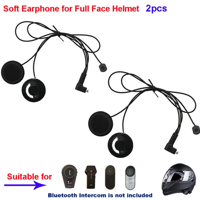 2pcs Motorcycle Intercom Accessories Soft Earphone Earpiece & MIC for FDCVB T-COMVB TCOM-SC COLO T-REX Moto Helmet BT Intercom