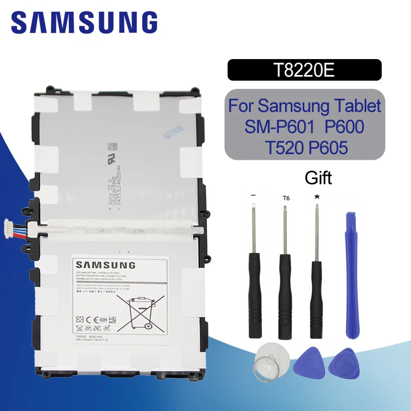 Samsung планшет Батарея 8220 мА/ч, T8220E для samsung GALAXY Note 10,1 вкладка Pro 10,1 P600 P601 P605 SM-P607 SM-T520 SM-T525